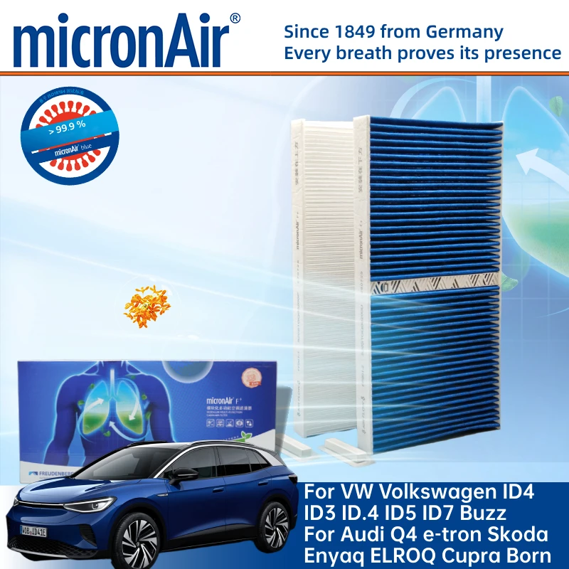 

MicronAir Cabin Air Filter For VW Volkswagen ID4 ID3 ID.4 ID5 ID7 For Audi Q4 e-tron Skoda Enyaq ELROQ Cupra Born 1ED819644 653