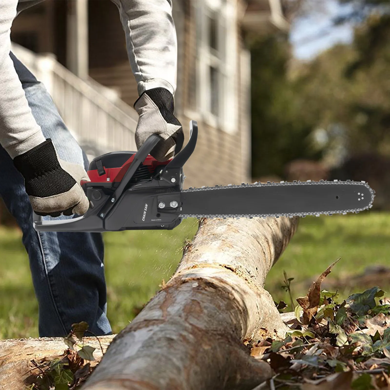 58CC Gas Chainsaws,2 Stroke Power Chain Saws,20 Inch Petrol Gasoline Chain Saw,Single Cylinder,Air-cooled,Hand Pull Start