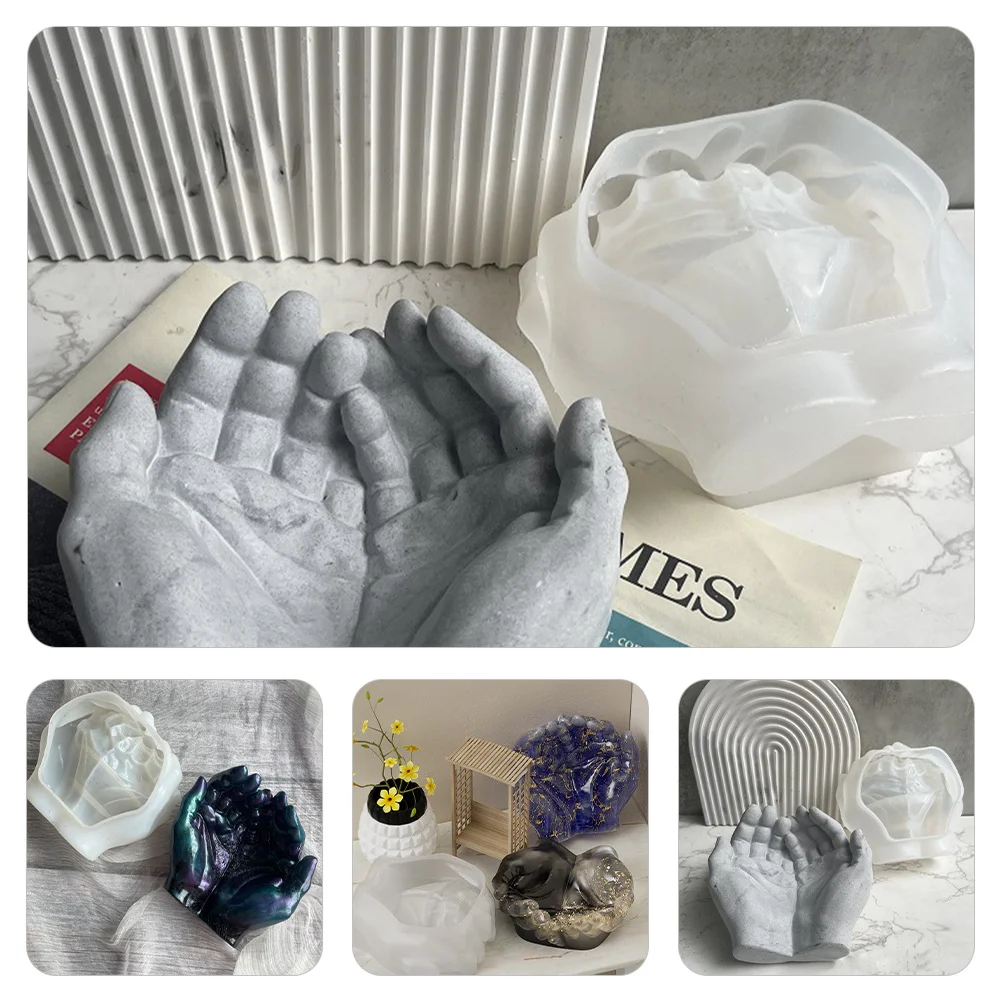 

Hand Shaped Resin Mold Silicone Diy Craft For Desktop Organizer Plant Pot Storage Holder Epoxy Clay Making Tool