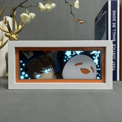 Genshin Impact Hutao caja de lámpara Led para decoración de dormitorio, luz nocturna 3d, caja de luz de corte de papel, caja de luz de impacto Genshin, regalo de cumpleaños