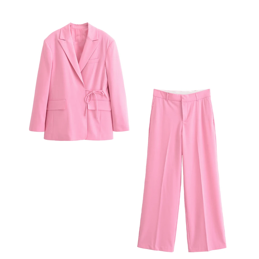 

UNIZERA women's suit set solid color jacket high waist slimming straight leg pants temperament spring new suit set