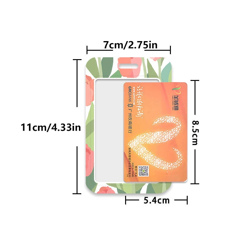 ที่ใส่บัตรรูปภาพดอกไม้ลายดอกไม้ที่ใส่บัตรประชาชนสีน้ำมันสไตล์ยุโรปที่ใส่บัตรสำนักงานน่ารักลายดอกไม้