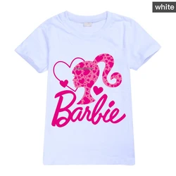 Dziewczęce ubrania dla chłopców koszulki letnie dla dzieci Cosplay Barbie Top t-shirt z krótkim rękawem koszulki bawełniane