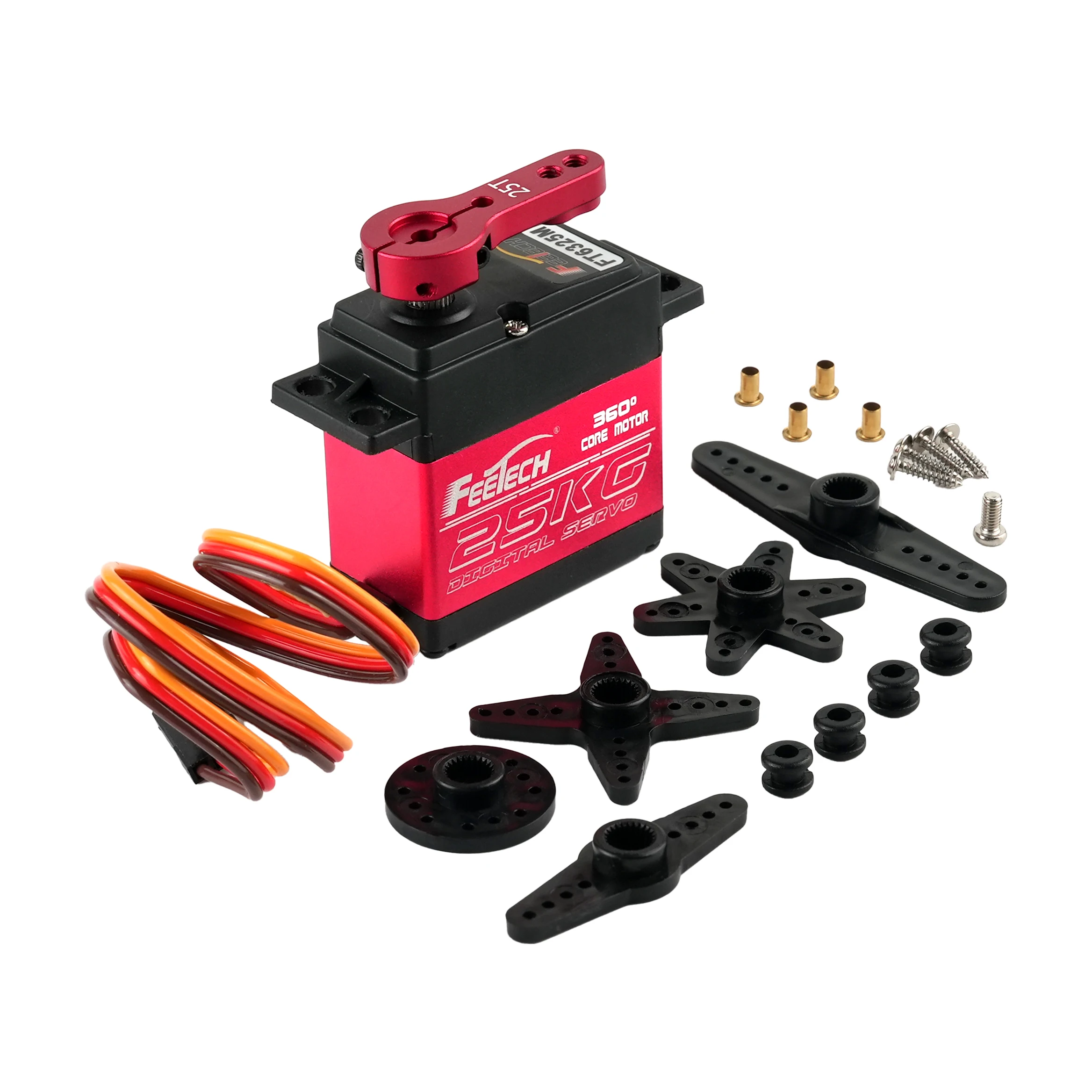Feetech FT6325M 25KG Cyfrowe Serwo 0.15s 360 Stopni Silnik z Rdzeniem Metalowym Przekładnia Magnetyczna Stalowa Serwa do Samochodów RC Samolotów Quadrocopterów