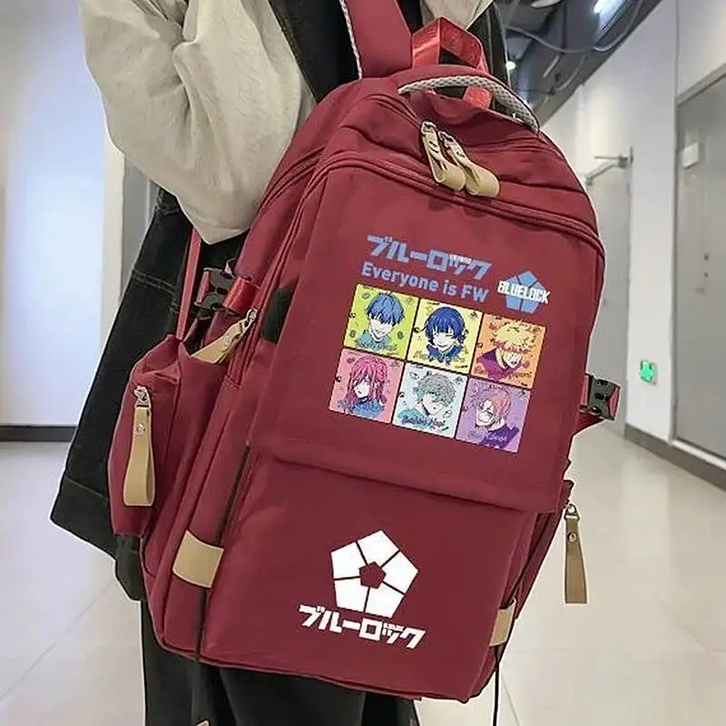 أنيمي لعبة تنفس شبكة أسود أحمر أزرق قفل طالب أطفال المراهقين حقائب مدرسية سعة كبيرة حقائب الظهر الفتيات الفتيان