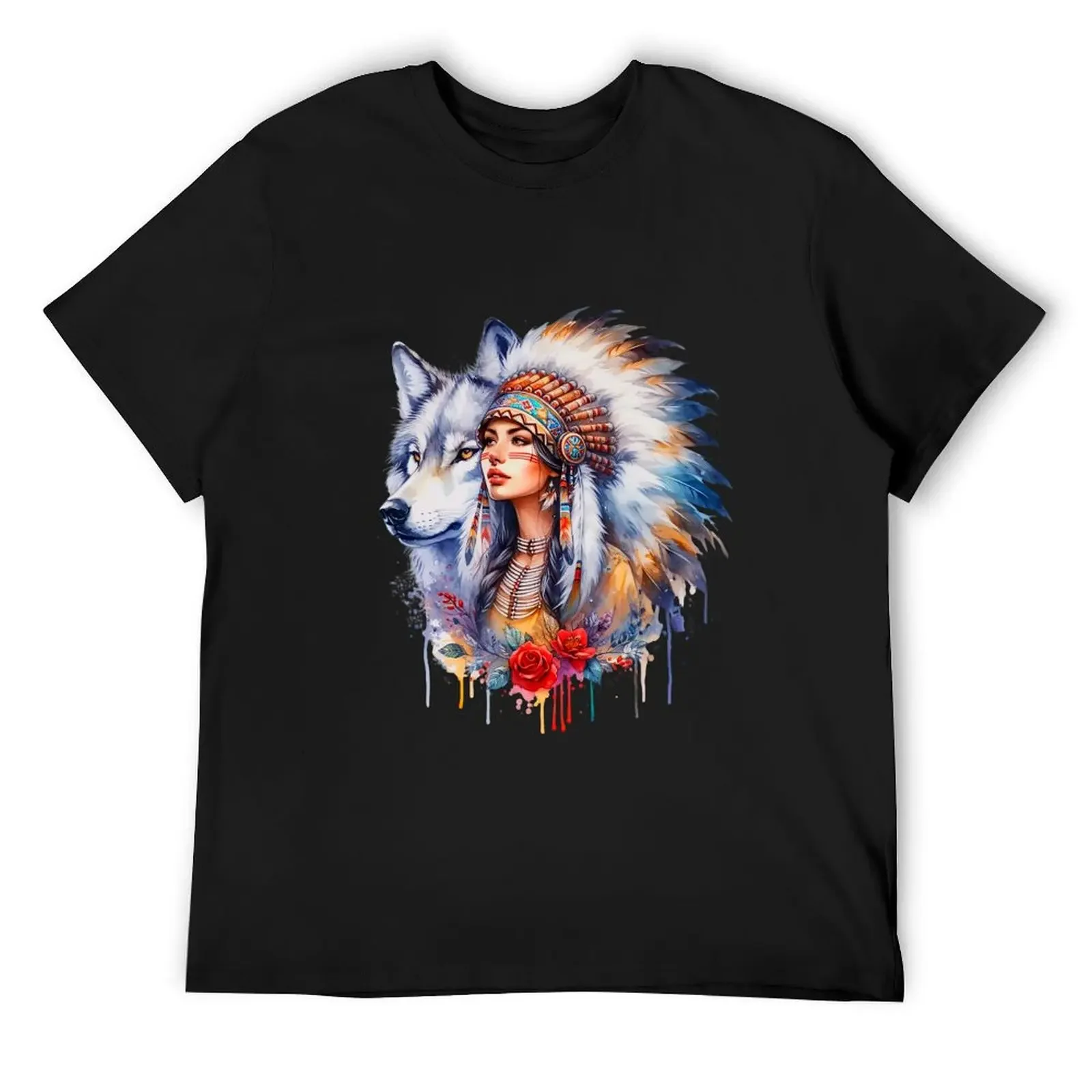 

wolf and his companion T-Shirt Aesthetic clothing graphics blanks plus size men clothing