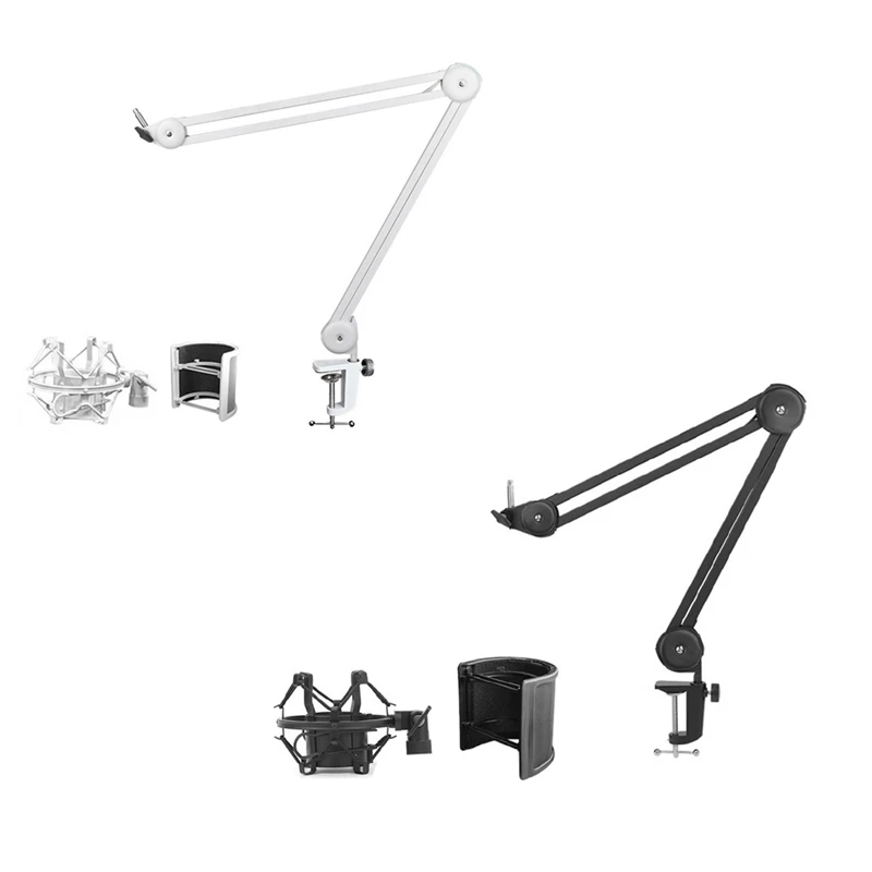 

Hot Mic Arm Stand For Recording,Podcasting,Adjustable Suspension Boom Scissor Arm Stand With Filter,Shock Mount