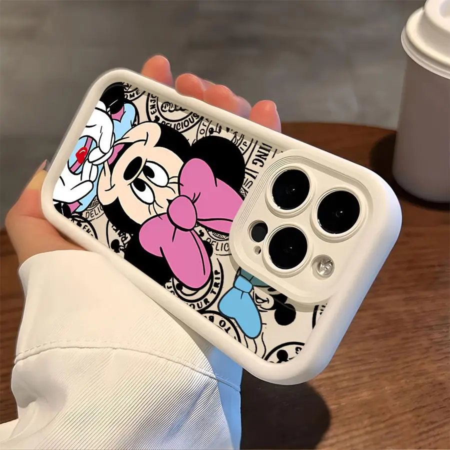 Disney Cute Mickey Minnie Phone Case for iphone 16 pro 15 X 11 XS Max XR 13 12 Pro 14 Plus 12 Pro Max 14 Shockproof Soft Cover