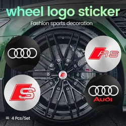 4pcs 56mm Wheel Hub Cap Sticker Wheel Center Cover Decoration Decals for Audi S RS A3 A4 B8 8P 8V A6 C7 A5 Q5 B7 B6 B9 Q7 A1 A7