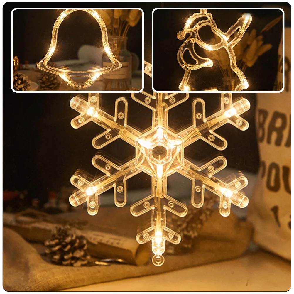 

4pcs Lights Xmas Window Lights Led Suction Cup Christmas Atmosphere Light Light For Window Christmas Party Decor