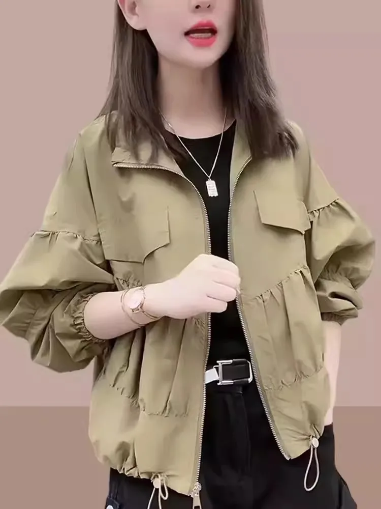 

Faionable ort Women's Jaet Spring Autumn New Sle Ladies Coat Cact Size ular Sle Collar Button up Coat