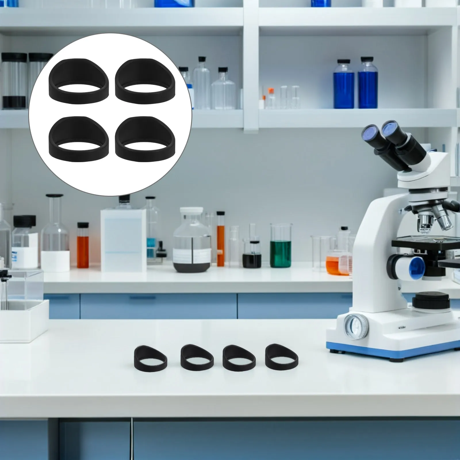 

Microscope Eyepiece Cover Accessories Three-dimensional Black Rubber Replacement Parts
