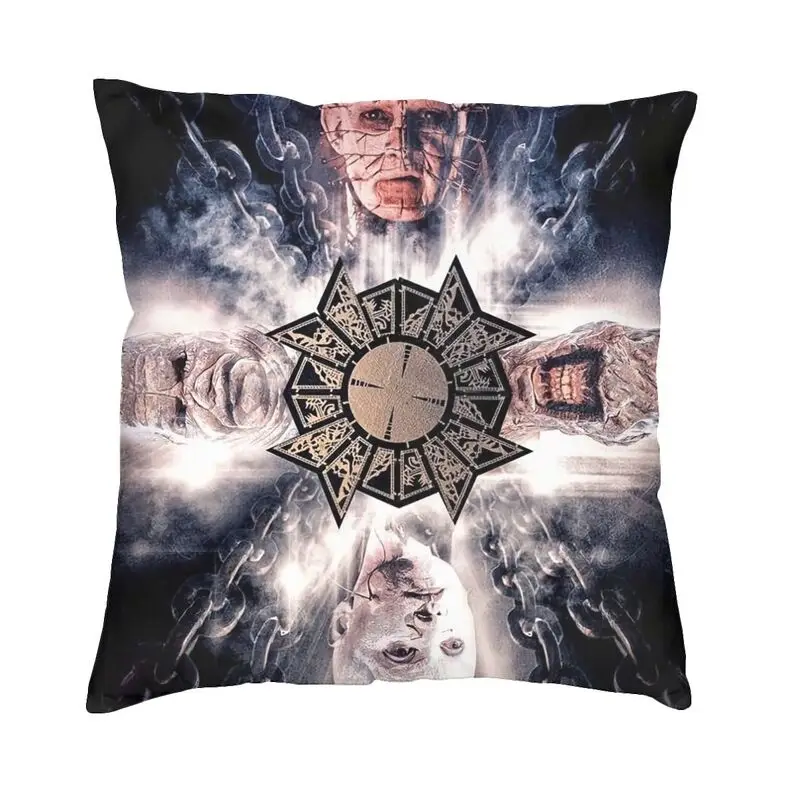 Hellraiser Pinhead Halloween Horror Movie Cushion Covers 40x40cm Polyester Pillow Case for Sofa Square Pillowcase Decoration