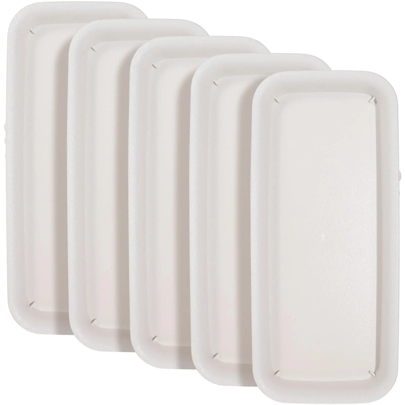 

5 Pcs Rectangular Water Trays Plant Pots Drip Tray Plastic Beige Extra Small Heat Resistant PP Material Flower Pot Trays Garden