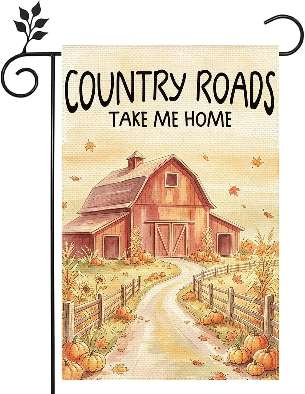 Welcome Fall Thanksgiving Garden Flag 12x18 Double Sided Autumn Maple Tree Birds Country Roads Take Me Home Outdoor House Ya bbp