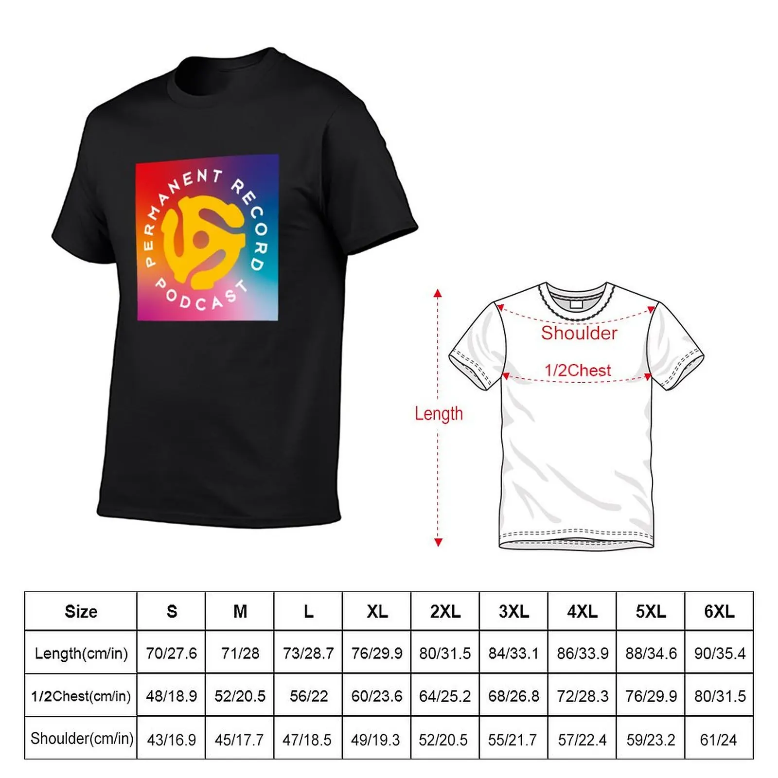 Permanent Record Podcast Gradient Logo T-Shirt boys whites oversizeds summer tops men graphic t shirts