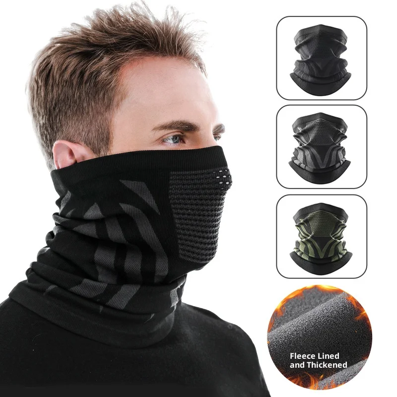 قناع وجه لركوب الدراجات، مسامي، قناع وجه دافئ ومقاوم للرياح في الهواء الطلق في الشتاء، وشاح، حجاب، طرق ارتداء متعددة