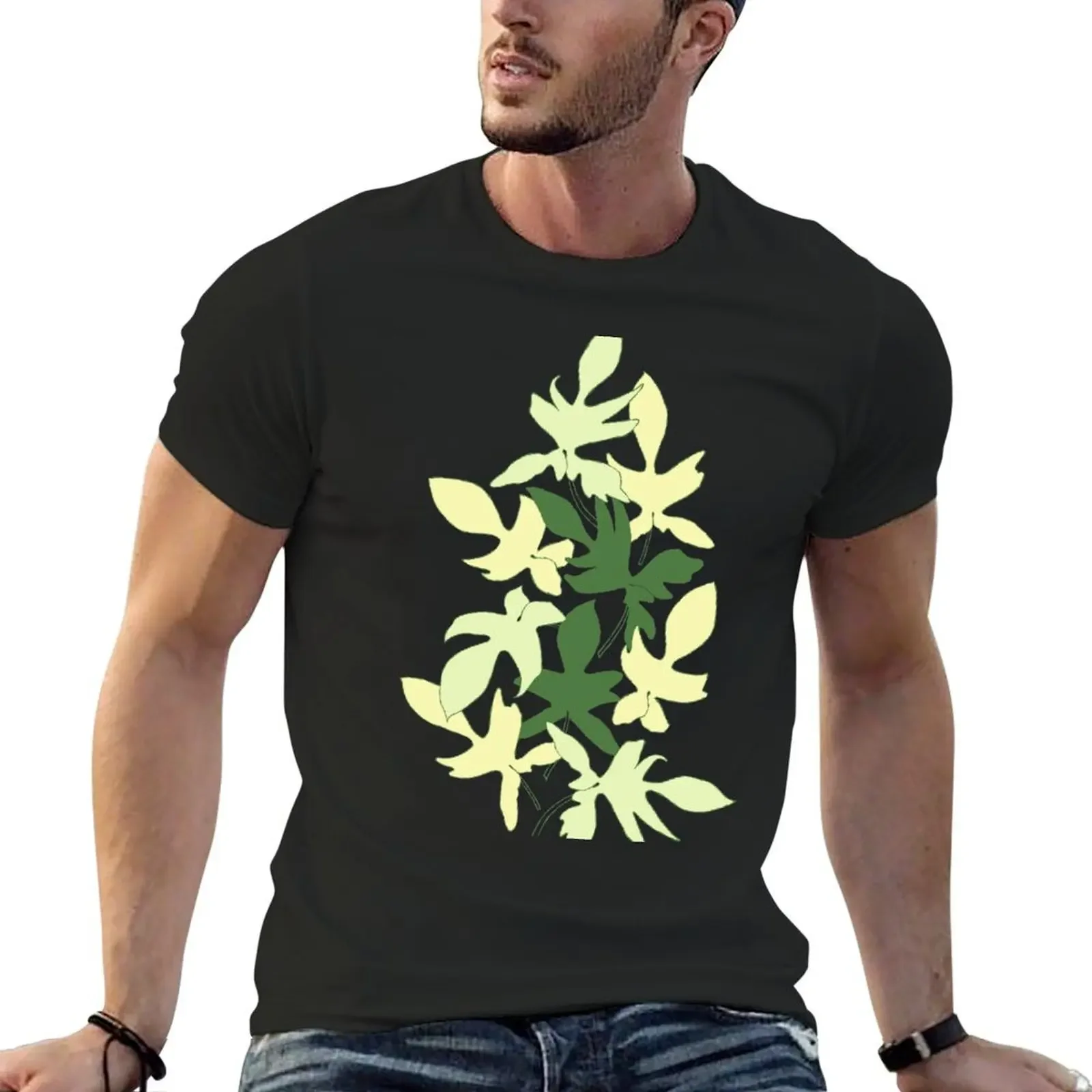 

Philodendron Florida Ghost Rare Tropical Plant Pattern T-Shirt aesthetic clothes t shirt men 100℅ cotton