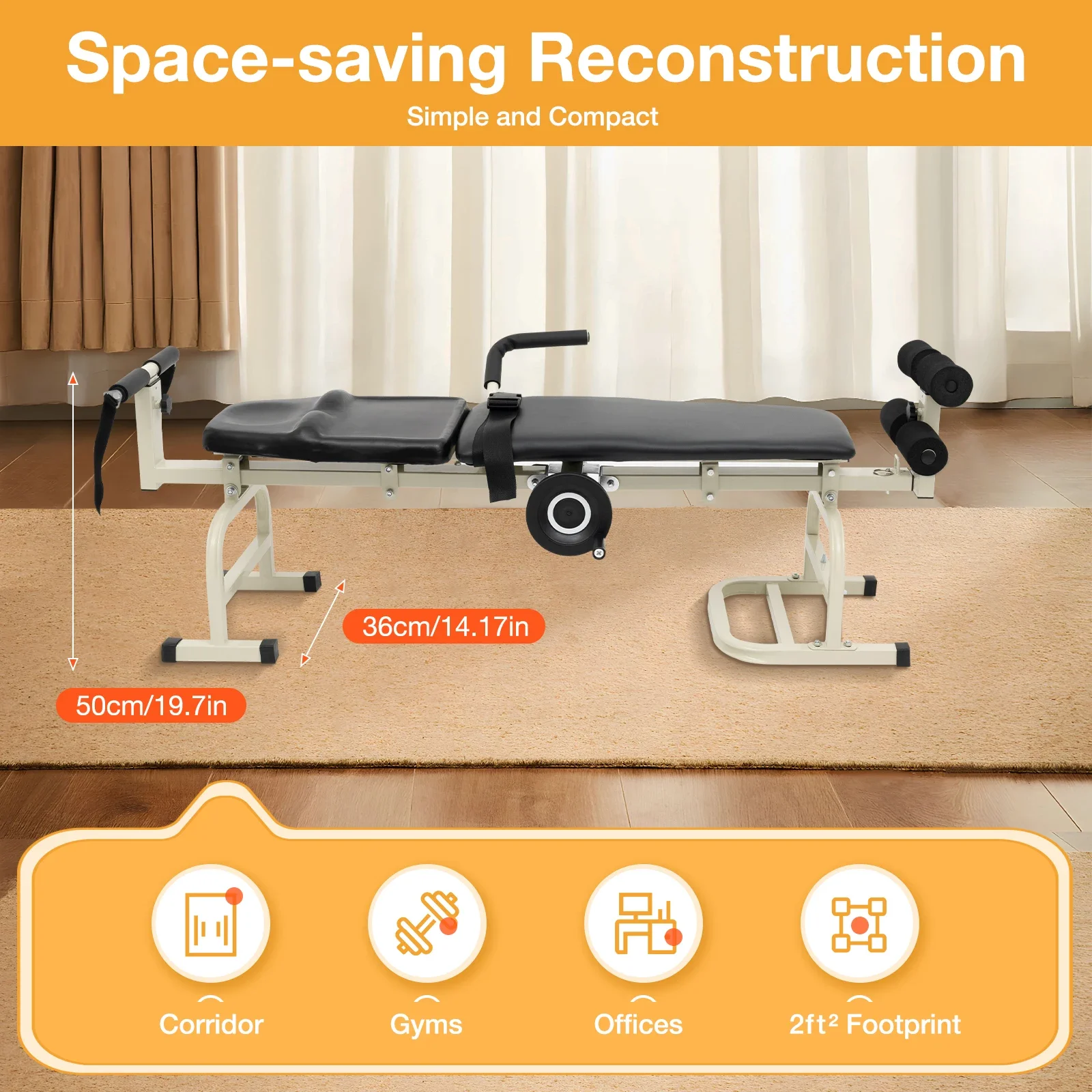 Lumbar Stretch Tool Device Traction Bed Therapy Table Fit Cervical Spine Decompression Massage Table Bench