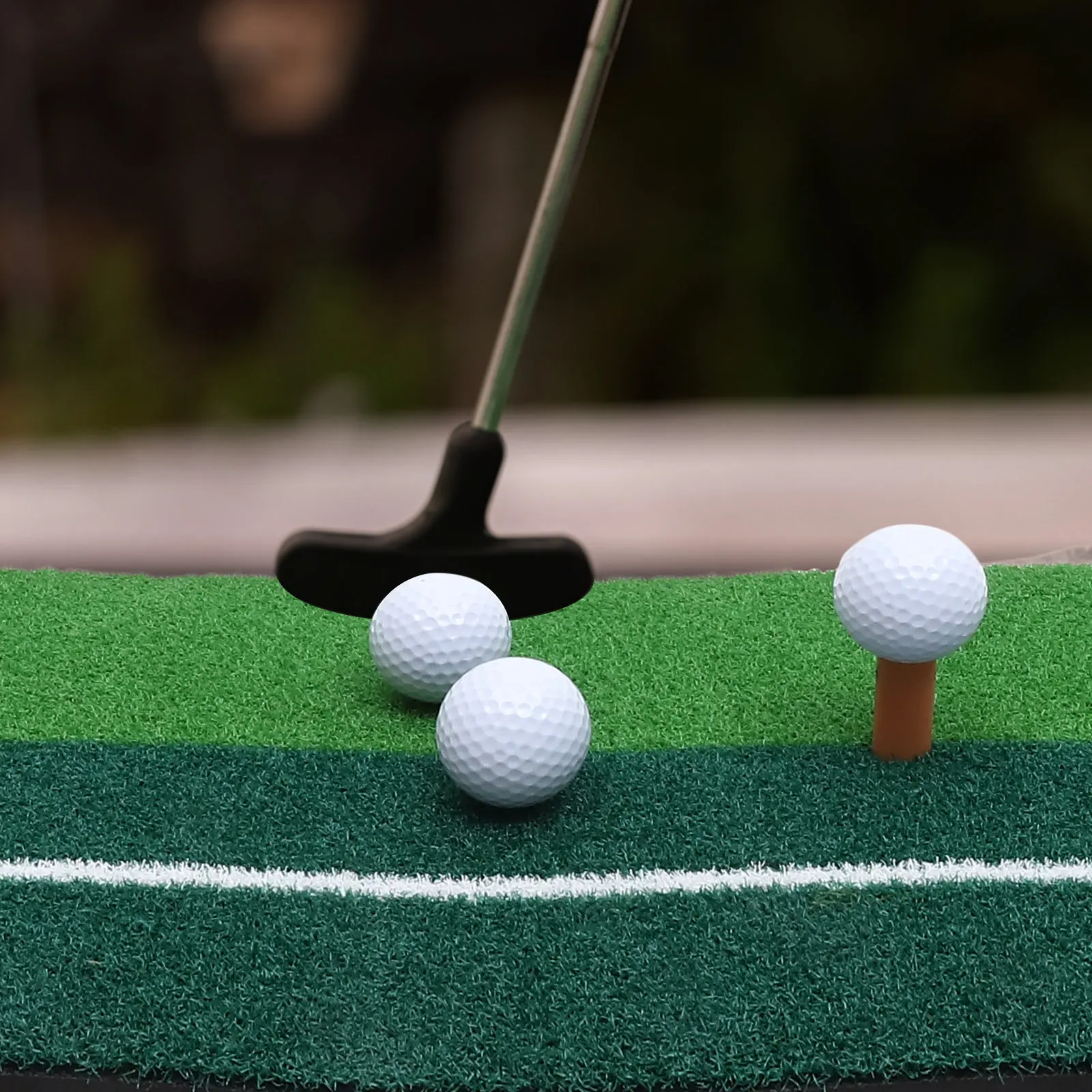 2Pcs Swing Practice Mat Golf Training Aid Indoor Outdoor Portable Artificial Turf Realistic Grass Surface for Home Office
