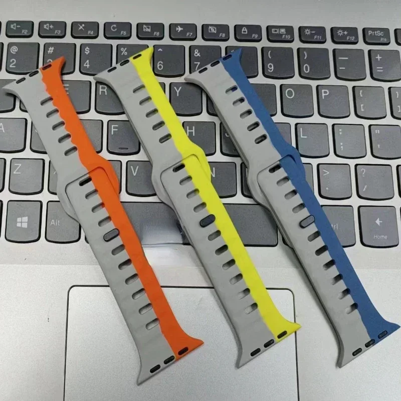 Silicone strap For Apple watch 10 46mm 42mm Ultra 2 49mm 9 8 7 45mm 41mm High quality wristband For iwatch 6 5 4 3 SE 44mm 40mm