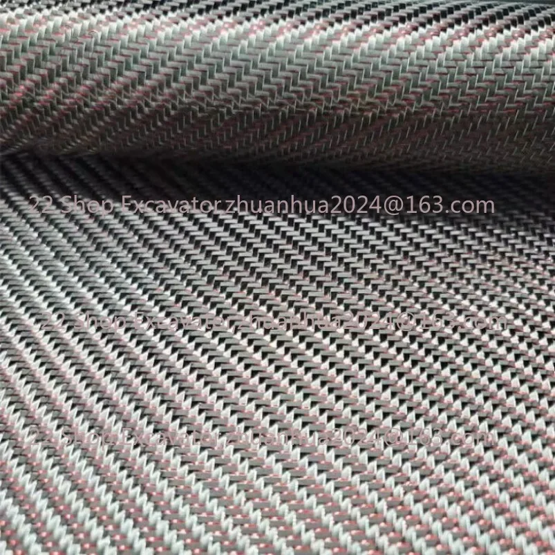 ألياف الكربون المعدنية والانعكاس الأحمر والفضي قماش نسيج قطني طويل 50*100 سم