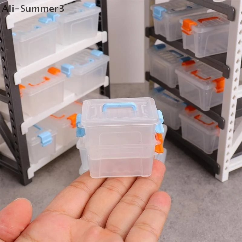 5Pcs Puppenhaus Mini Lagerung Box Klar Toolbox Modell Puppenhaus Hause Dekoration Puppen Haus Micro Szene Dekor Requisiten