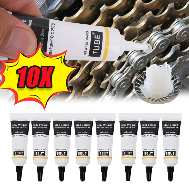 

10Pcs 10g Bearing Gear Lubricant O-ring Lubricant Waterproof Sealing Grease Rail Maintenance Oil Food Grade Silicone Grease