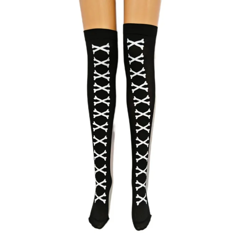 

2025 European and American cartoon socks, knitted striped stockings, children's and adults' knee over socks, holiday cosplay, st
