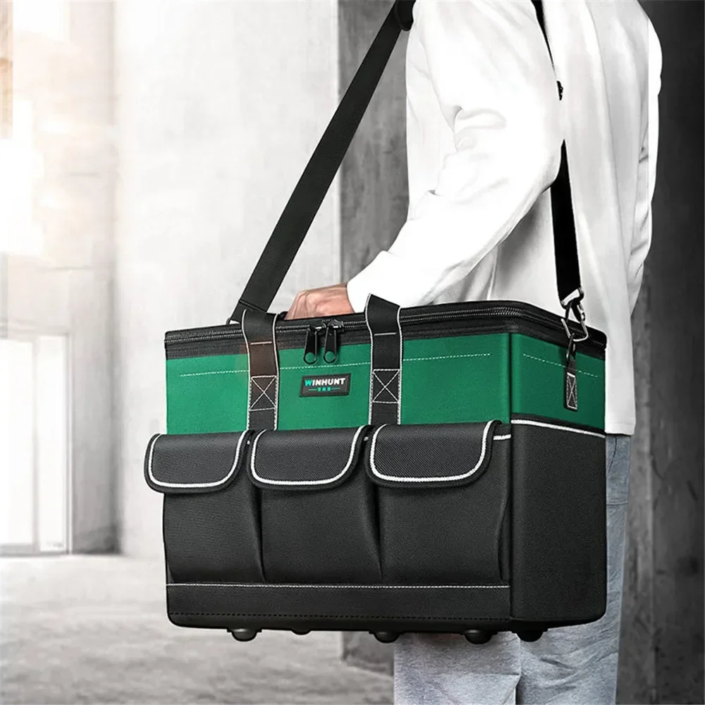 Bolsa de herramientas Rectangular impermeable 1680D tela Oxford con correa bolsa de gran capacidad herramientas aumentar 30% de capacidad para