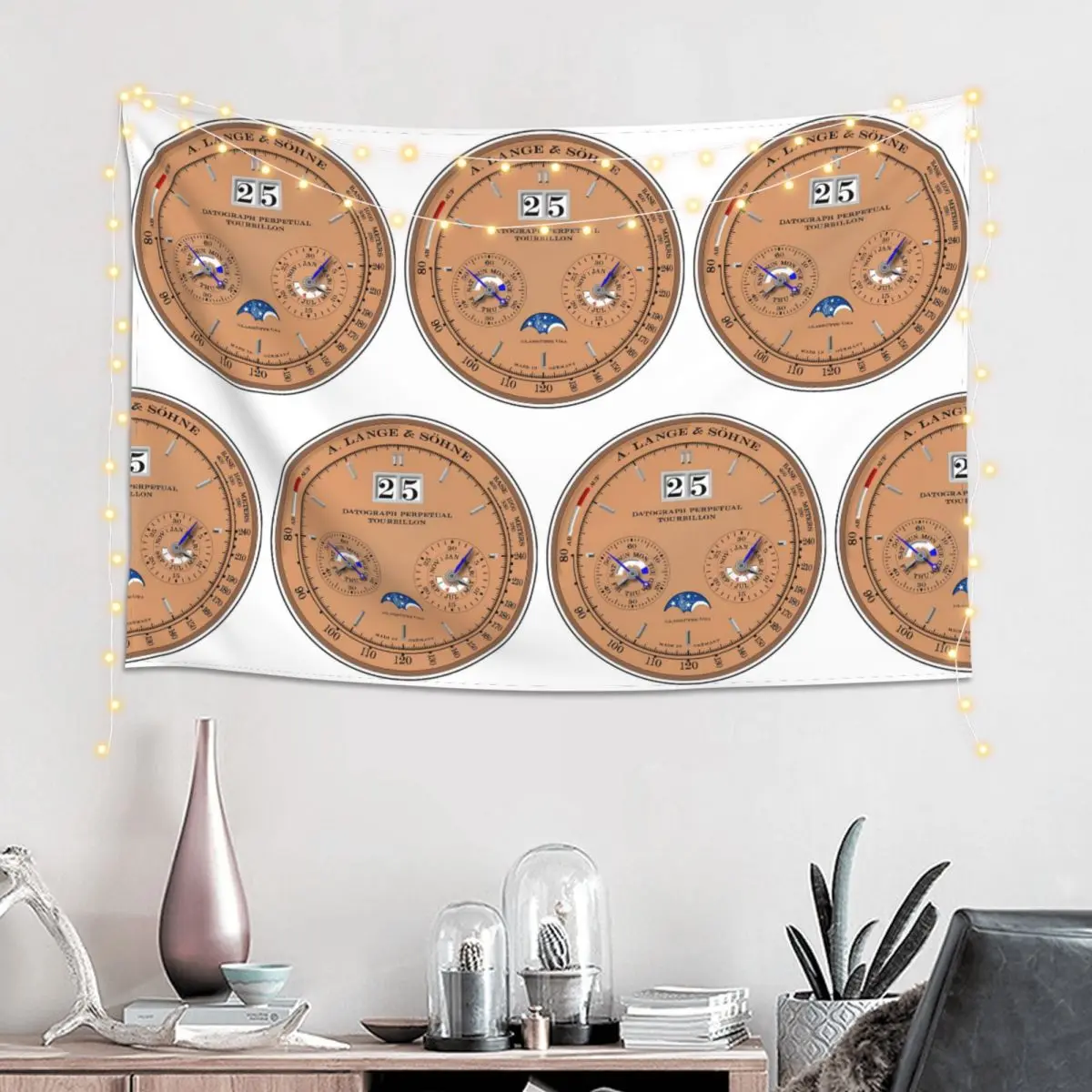 Lange & Sohne Datograph Dial Tapestry Funny Wall Hanging Aesthetic Home Decor Tapestries for Living Room Bedroom Dorm Room