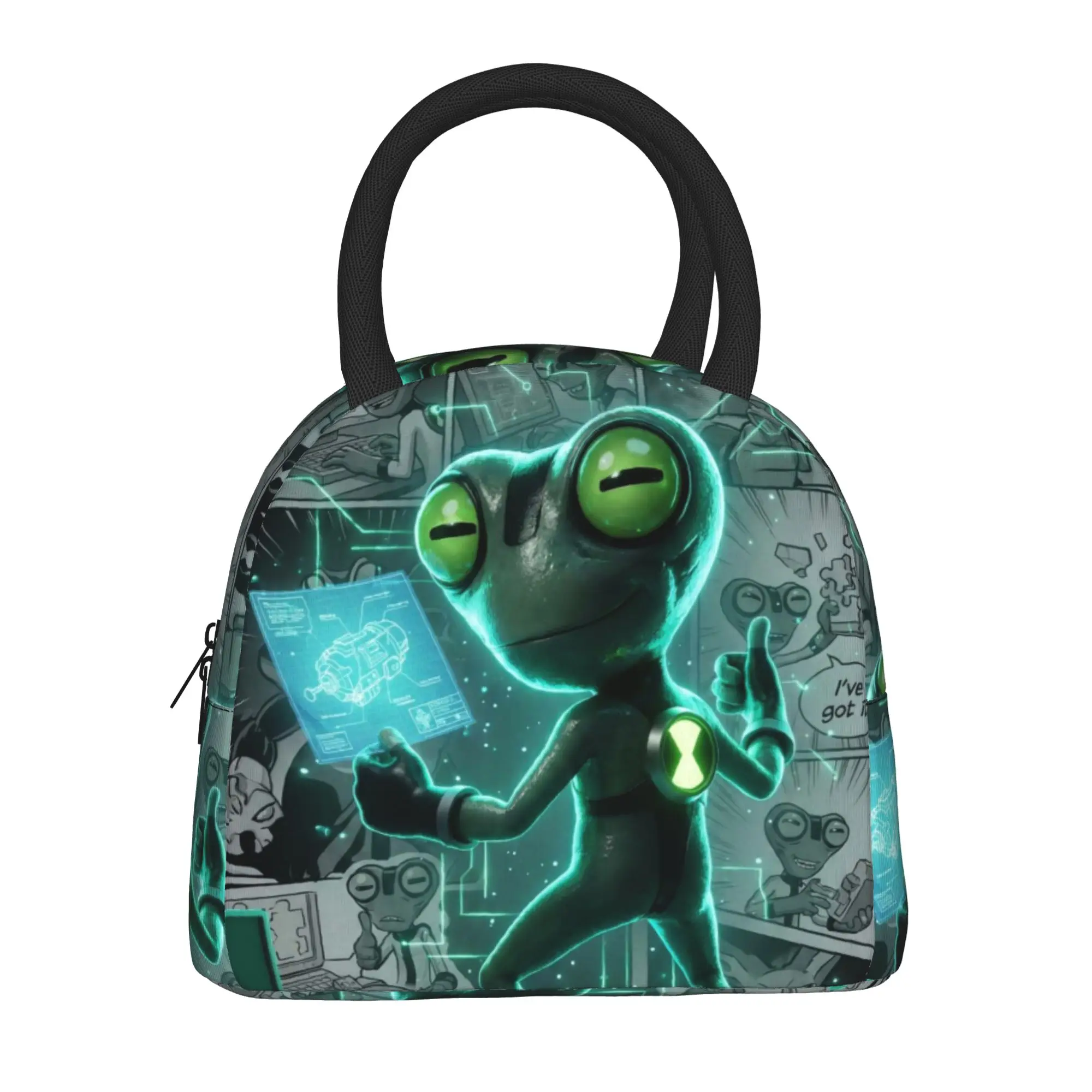 Back to school season  Picnic Bag Grey Matter Ben10 Smart Alien Kawaii Good Quality Classic Food Organizer Lunch Bag