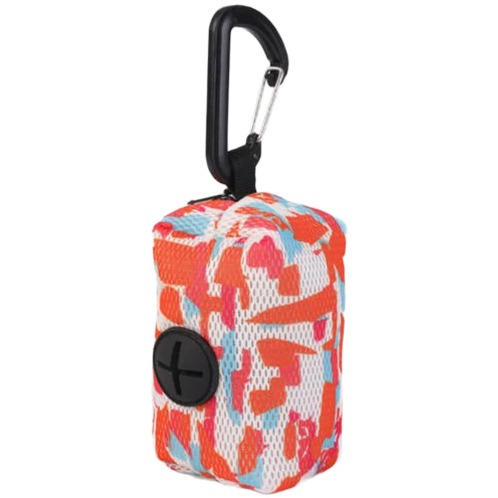 Compact Zippered Storage Bag Dispenser with Carabiner for Backpack Outdoor Camping Hanging Organizer Supply Pouch