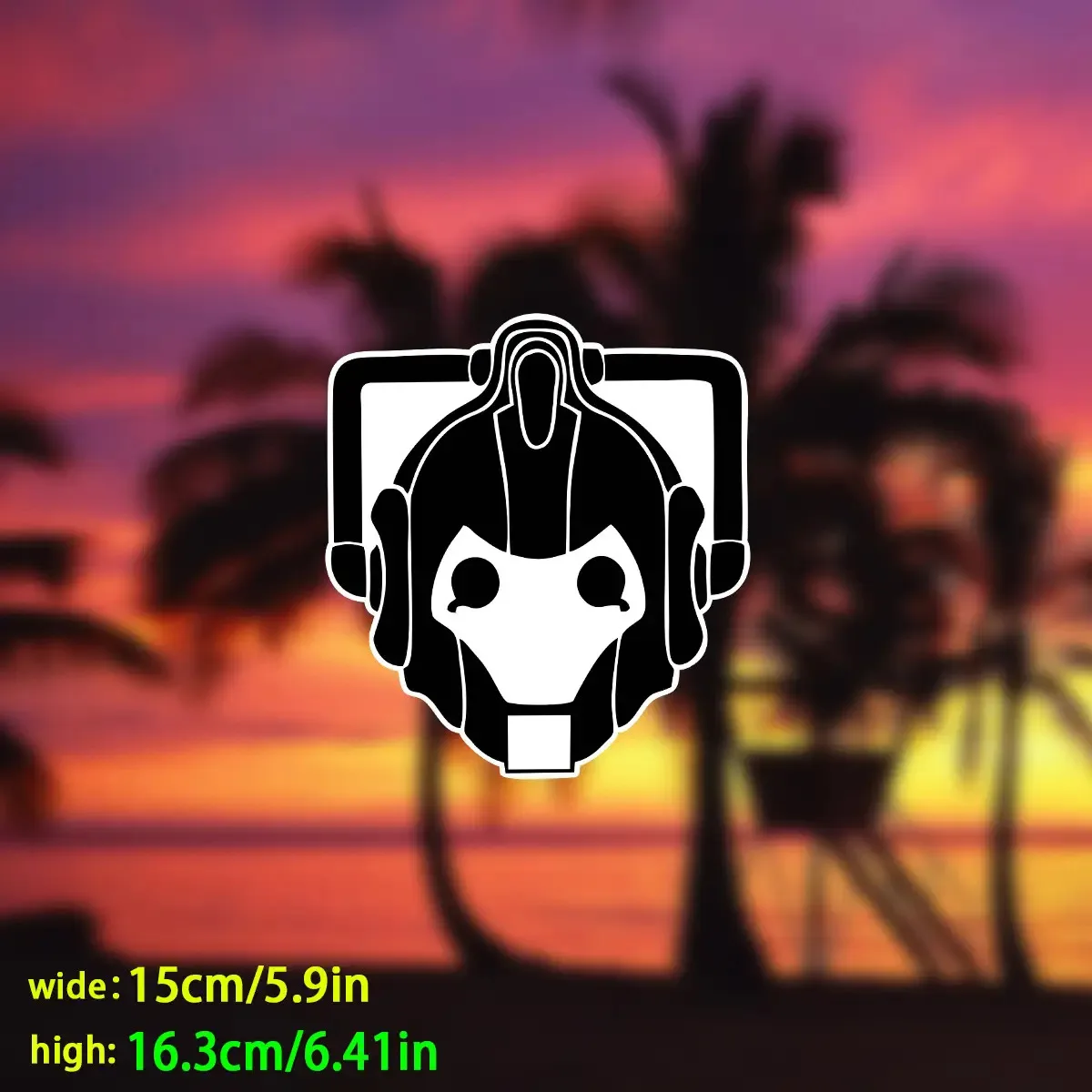 

1 шт. минималистичная наклейка на шлем робота-черно-белая водонепроницаемая наклейка для автомобилей, ноутбуков-идеально для любителей научной фантастики и технической эстетики