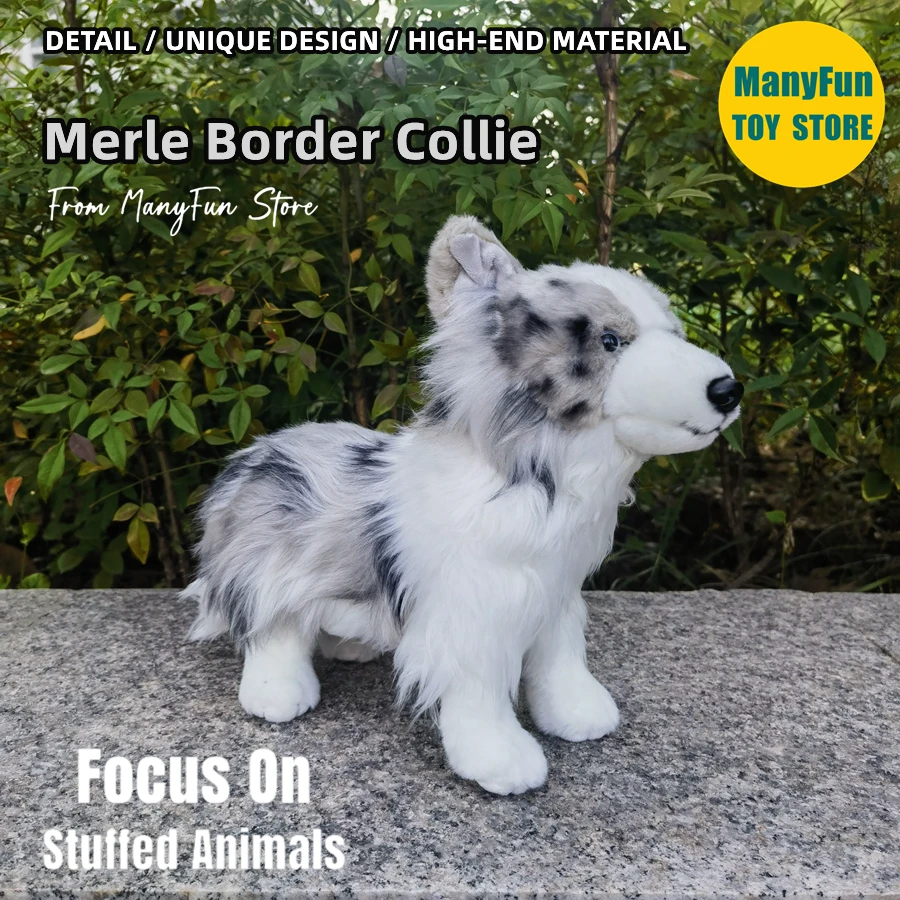 

Реалистичная овечья собака Merle Border Collie высокой точности плюшевые игрушки Реалистичные животные имитация мягкие игрушки