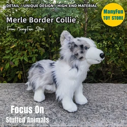 Realistic Merle Border Collie High Fidelity Sheep Dog Plushie Merle Collie Plush Toys Lifelike Animals Simulation Stuffed Toys