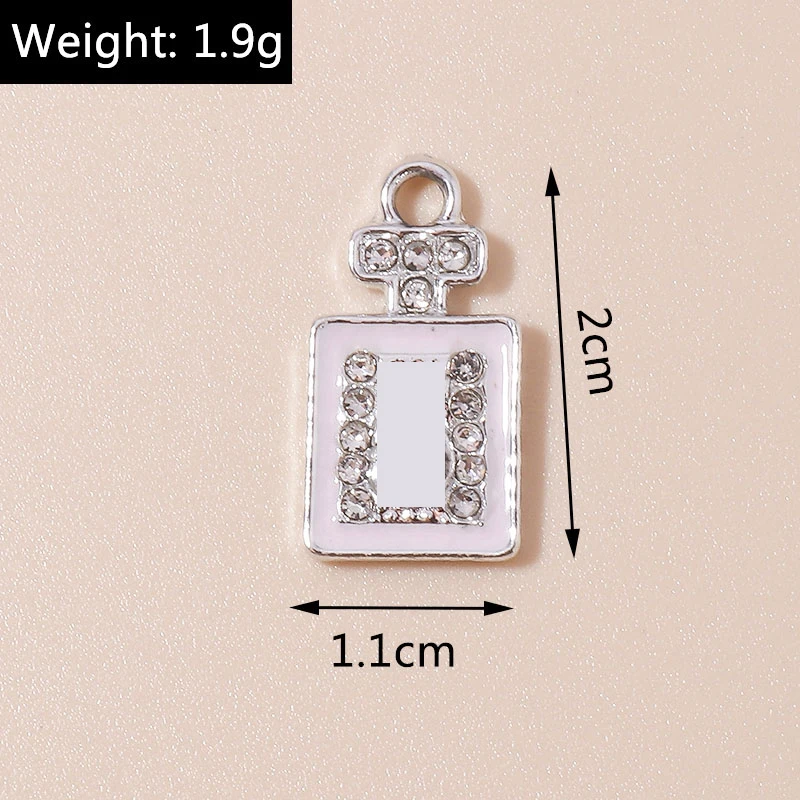 Exquisite 10pcs Brand Design Crystal Pearl Perfume Bottle Pendants for Bracelets Earrings Jewelry Making