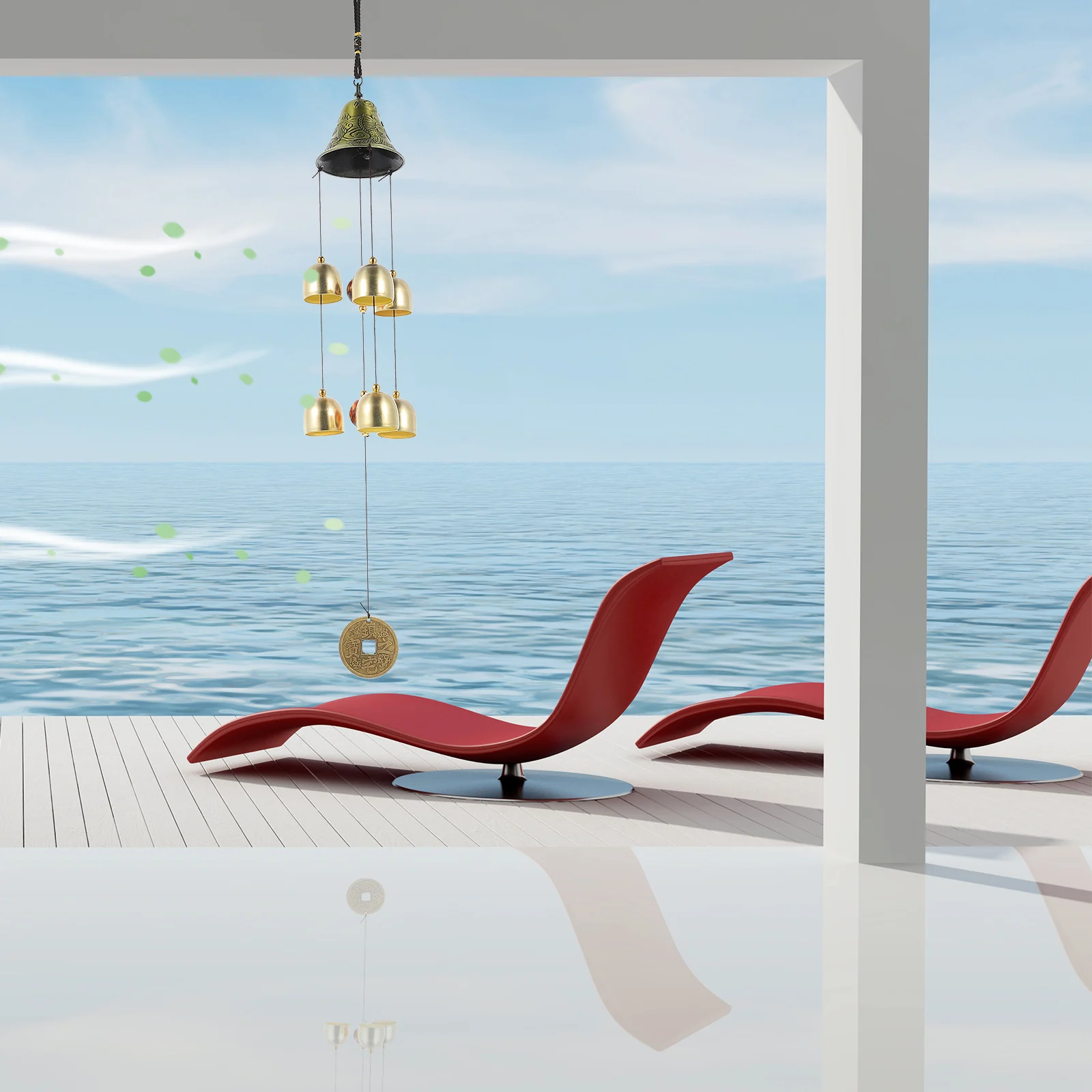 

2 Pcs Dragon Phoenix Wind Chime Pendant Creative Craft Bells Windchime Metal Chimes Vintage