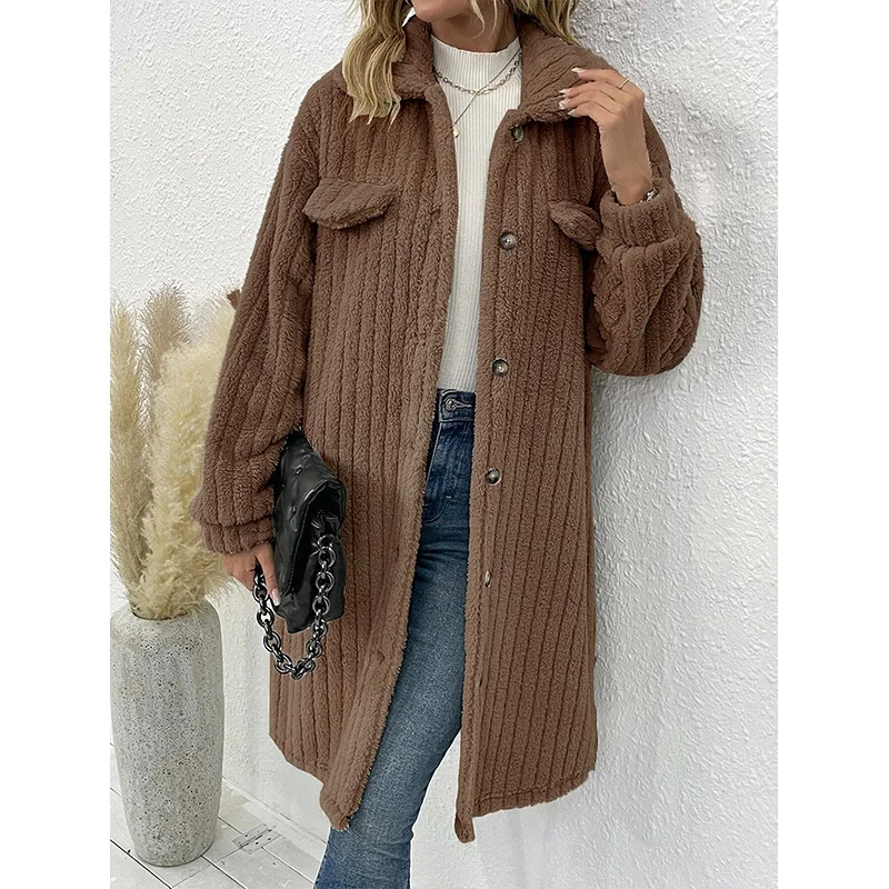 Autumn Winter Fashion Harajuku All Match Coats Lady Thick Outerwear Loose Jackets Casual Female Clothes Long Sleeve Tops Women