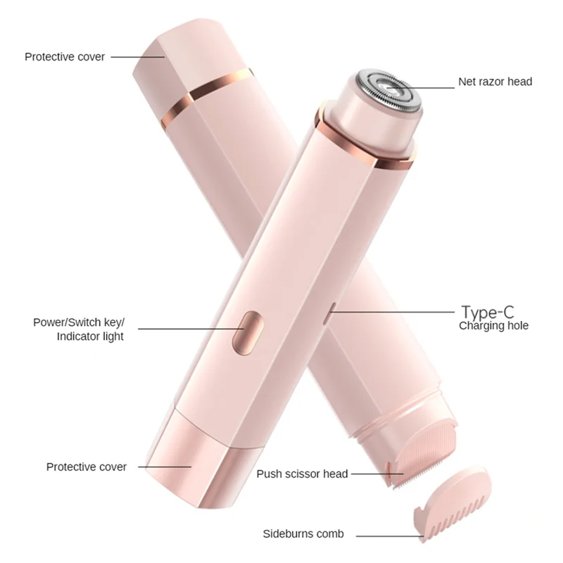 A66T-Bikini Trimmer For Women Electric Shaver For Women 2 In 1 Pubic Hair Trimmer Women Wet & Dry For Legs Underarm