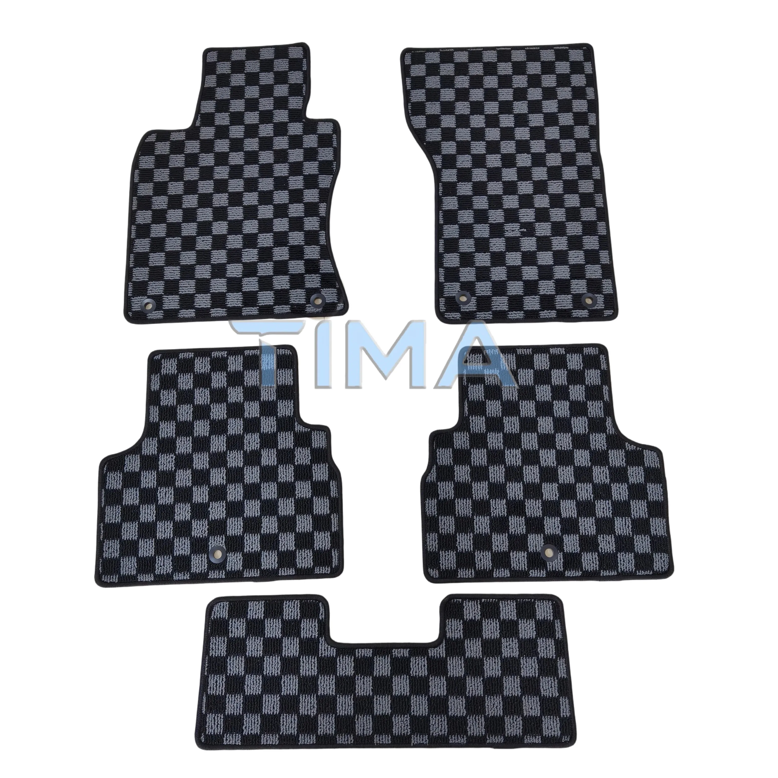 Fluffy Carpet Floor JDM Checkerboard Car Floor Mats  For 2014-2024 For Infiniti Q50 4Door Left hand drive