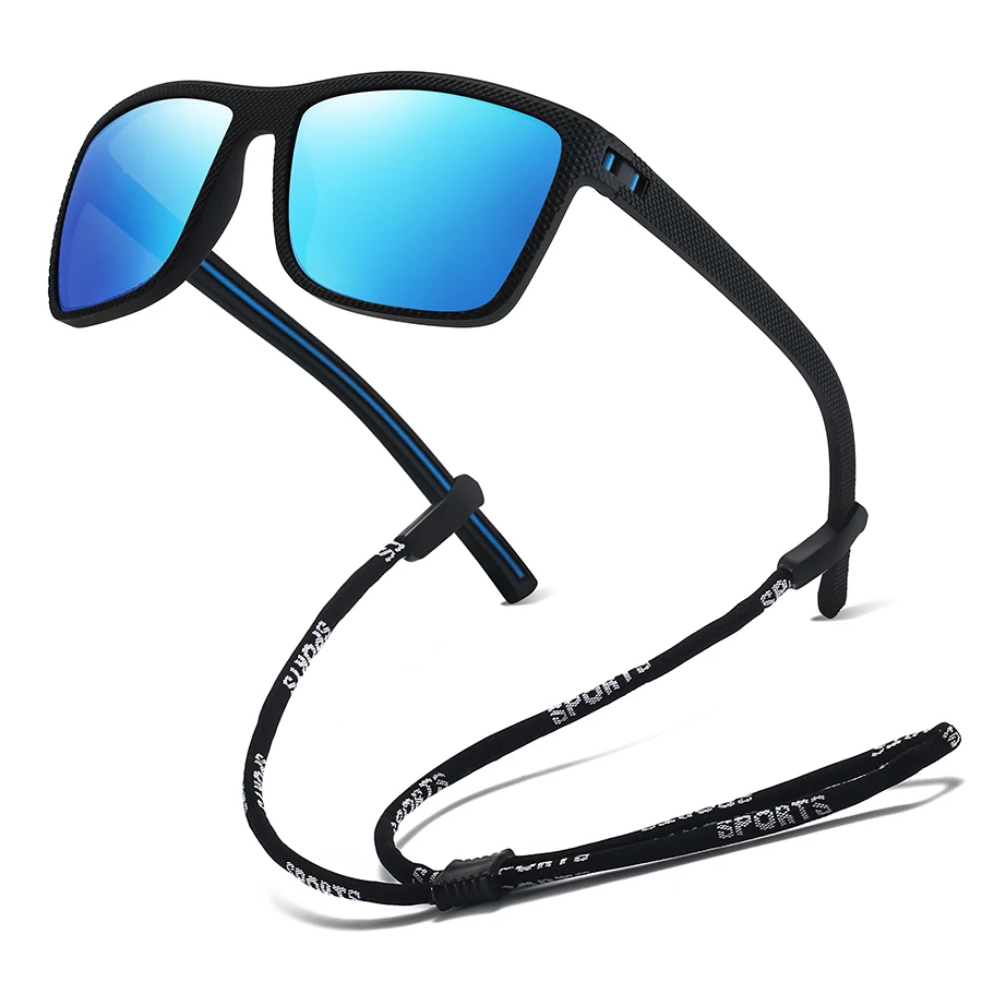 مع سلسلة الموضة الكلاسيكية مربع UV400 النظارات الشمسية الرجال النساء القيادة الصيد الملونة العصرية خفيفة الوزن نظارات السلامة في الهواء الطلق #1