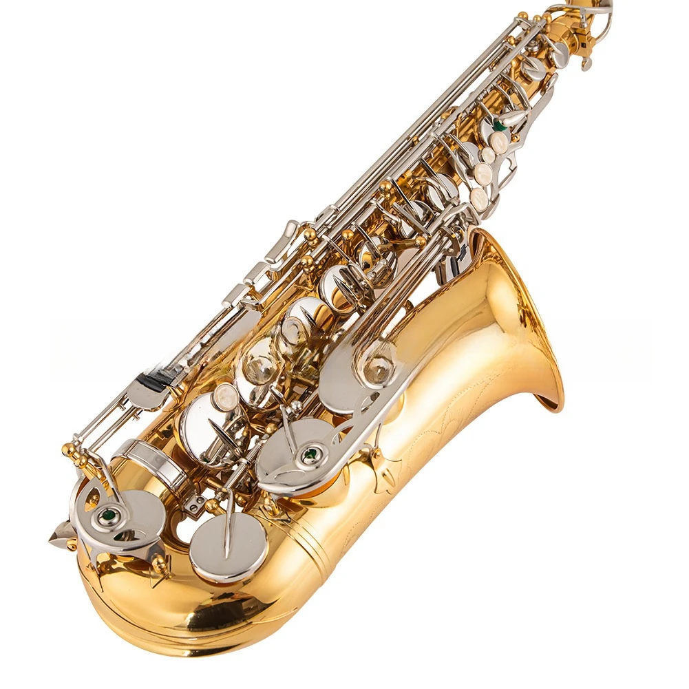Professional Stage Performance EB Tone Nickel Key Yellow Brass Body Alto Saxophone for Adults Accept OEM