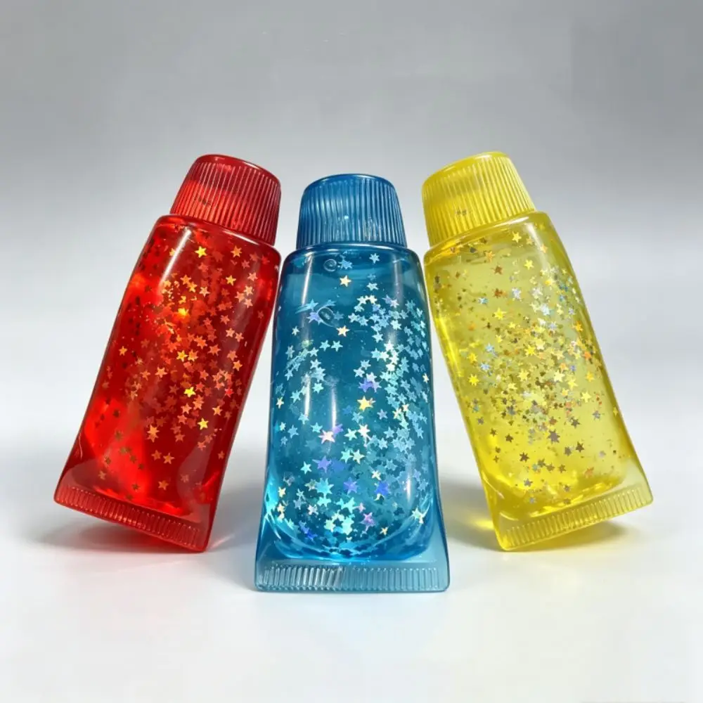 Glitter Star Toothpaste Squishy Toy Sensory Soft Elastic Facial Cleanser Fidget Shapeable Bling Bling Squishy Toy Kids & Adults