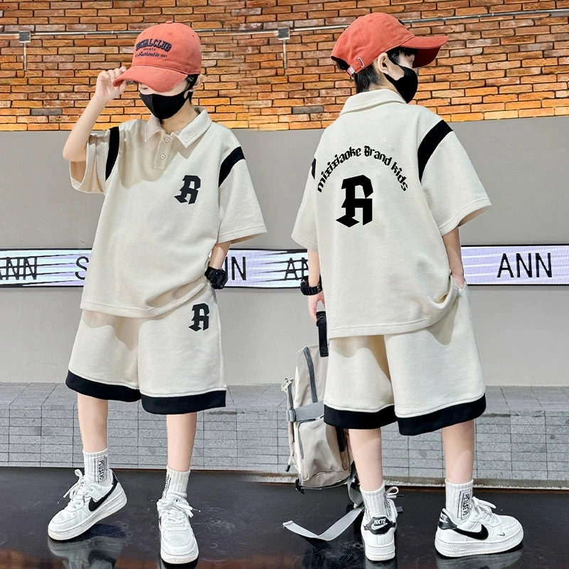 Teenagers Summer Boys Clothing Sets New Letter Fashion T-Shirt + Shorts 2Pcs Boys Suits Birthday Gift 5-14 Years Kids Clothes