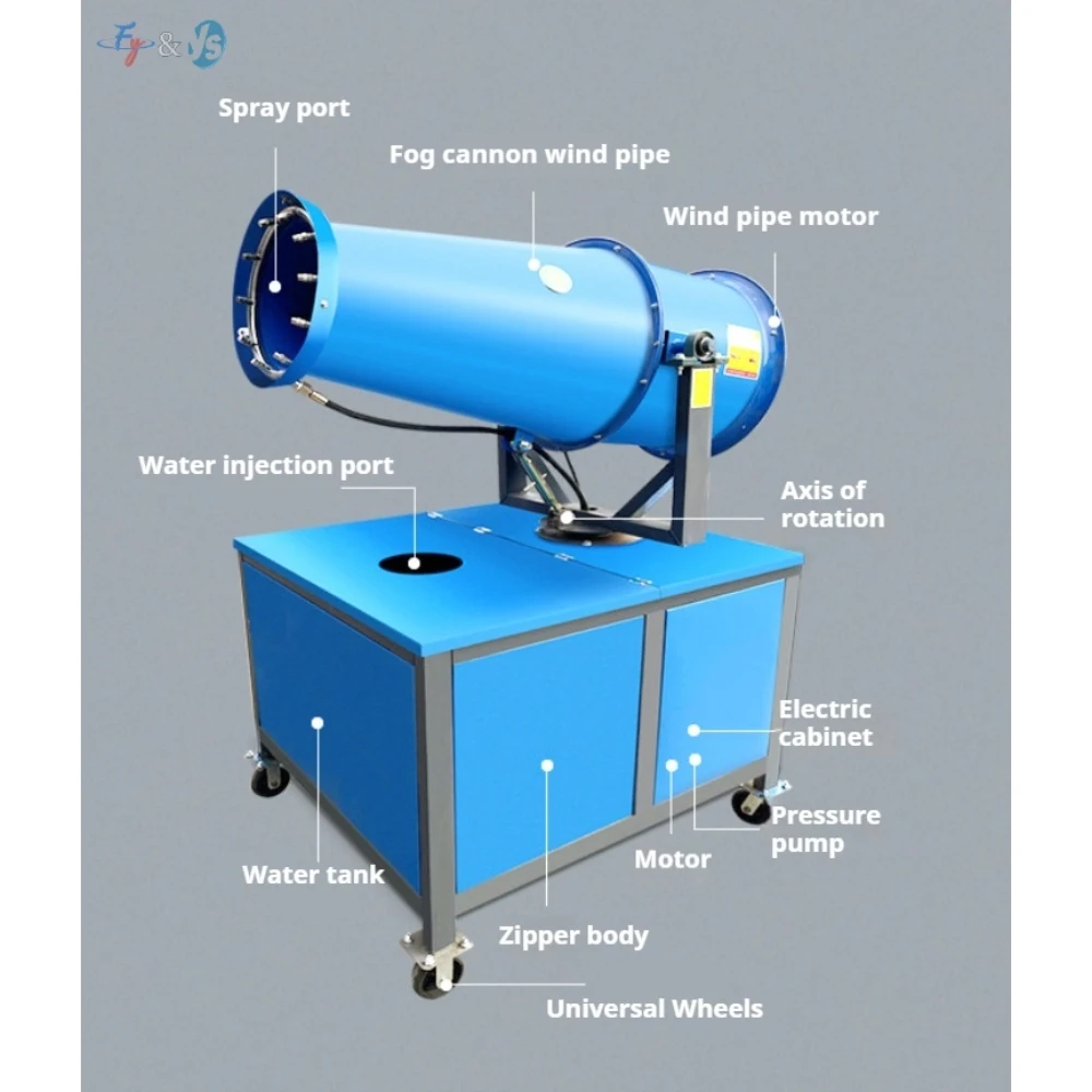 YS Industrial Sprayer 30-100m Water Mist Fog Cannon Machine for Dust Suppression Ground Landfill Hot Sale