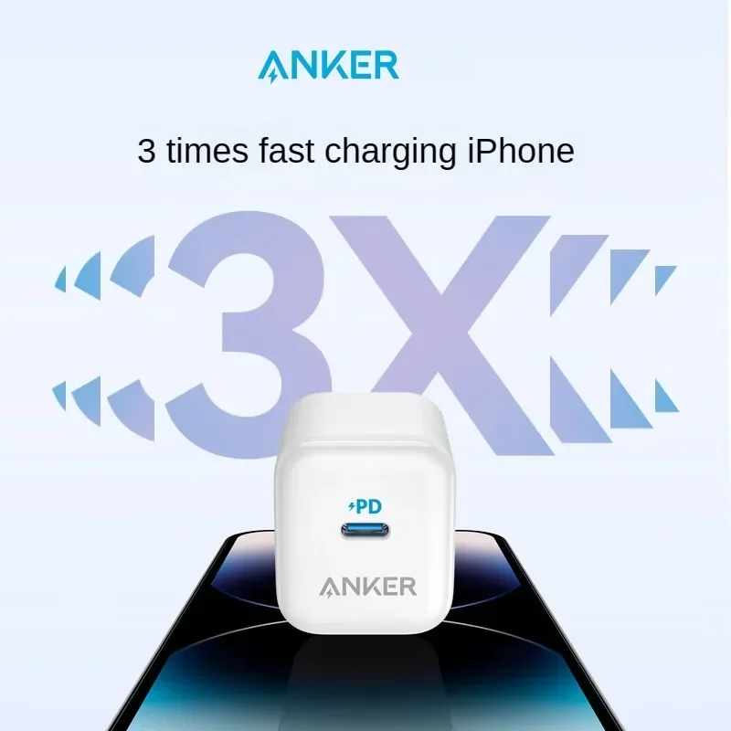 ANKER Charger PD Fast Charging 20W Pin Foldable Charging Plug for Apple IPhone 15/14/13/12/11pro/SE2/Xs/XR/8 Xiaomi/iPad Plug