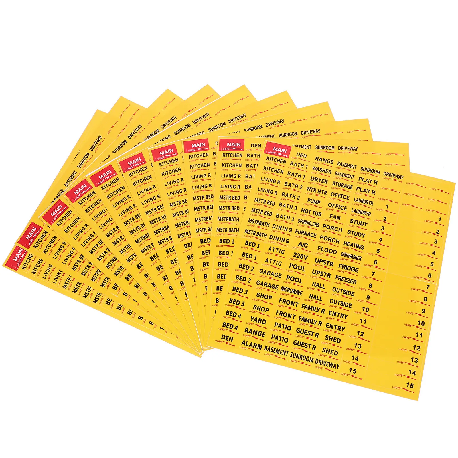 

10 Sheets Electrical Panel Labels Breaker Box Labels Circuit Breaker Stickers Self-Adhesive Colorful Circuit Identification