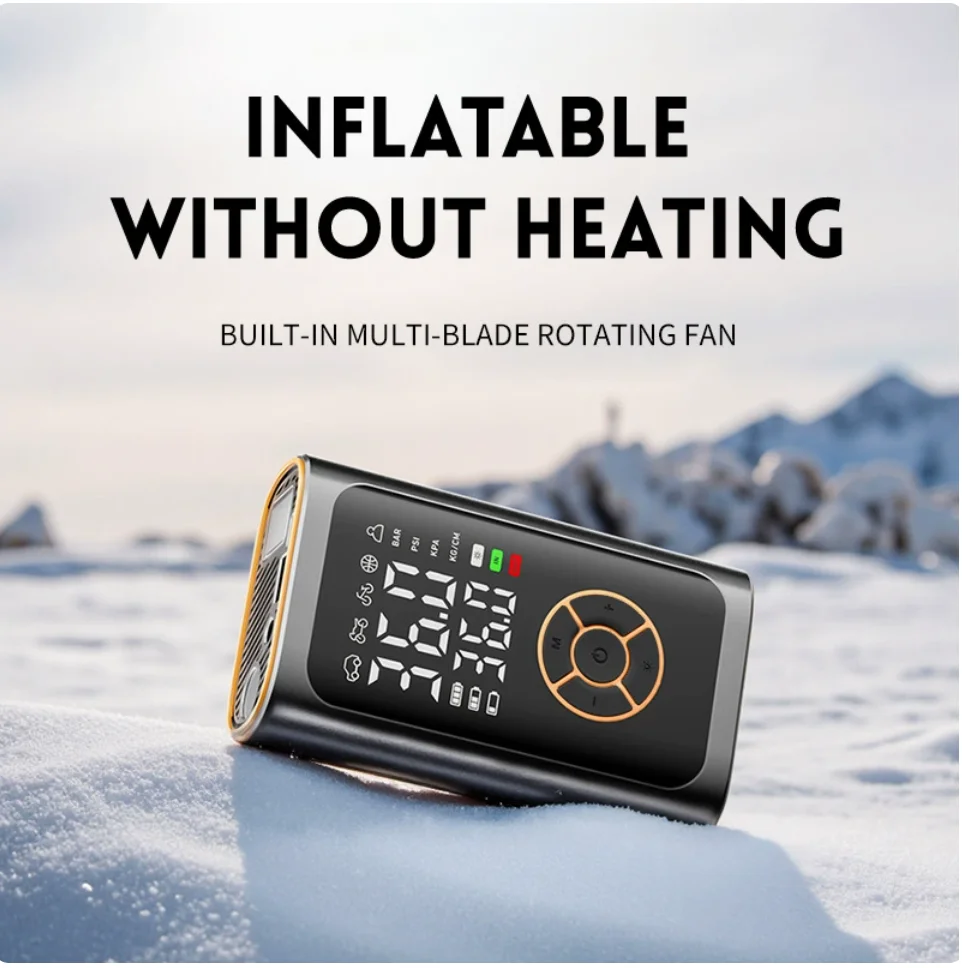 Smart Car Tire Electric Inflator Wireless Digital Display Power Bank Full Screen Car Air Pump for Vehicle Tires view 3