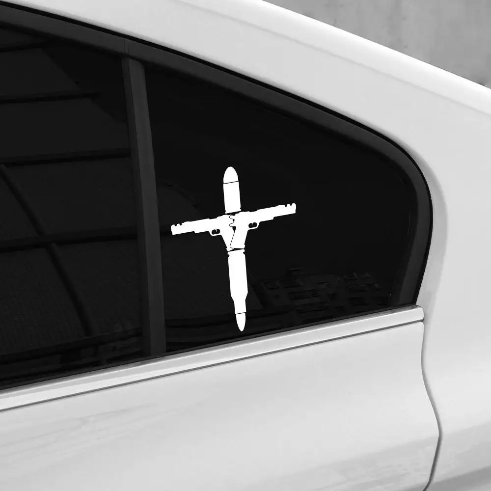 

2Pcs/Set Cool Bullet & Cross Tactical Vinyl Stickers, Waterproof Decals for Motorcycle Car Window Body Decor